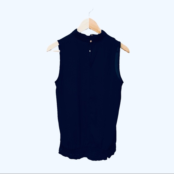 NY&CO Navy Sleeveless Blouse, (S) - Picture 3 of 6